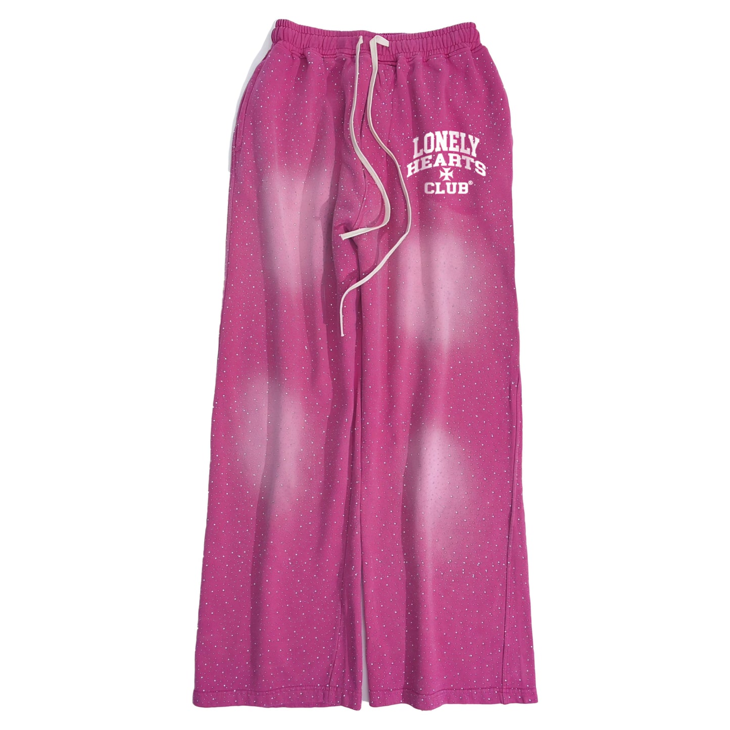 Lonely Hearts Club All Over VVS Rhinestone Oversized Stacked Sweatpants