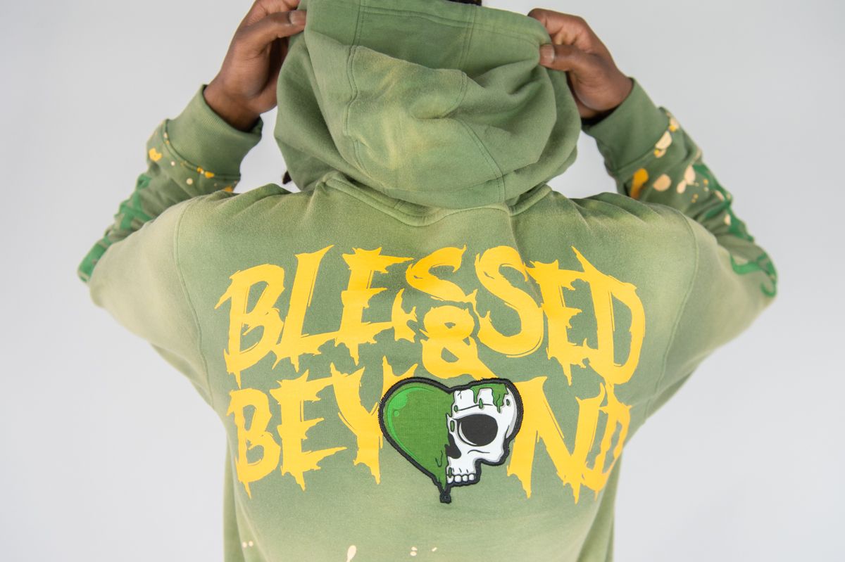 Rebel Minds Blessed Beyond Acid Wash Full-Zip-Up