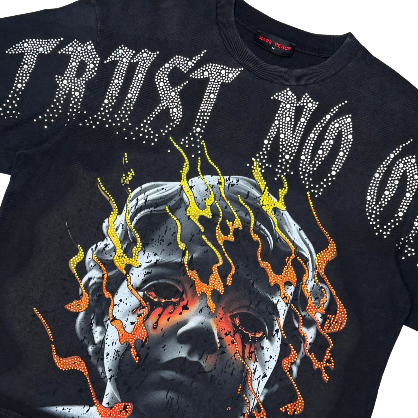 Rare Peace Trust No One Rhinestone T-shirt