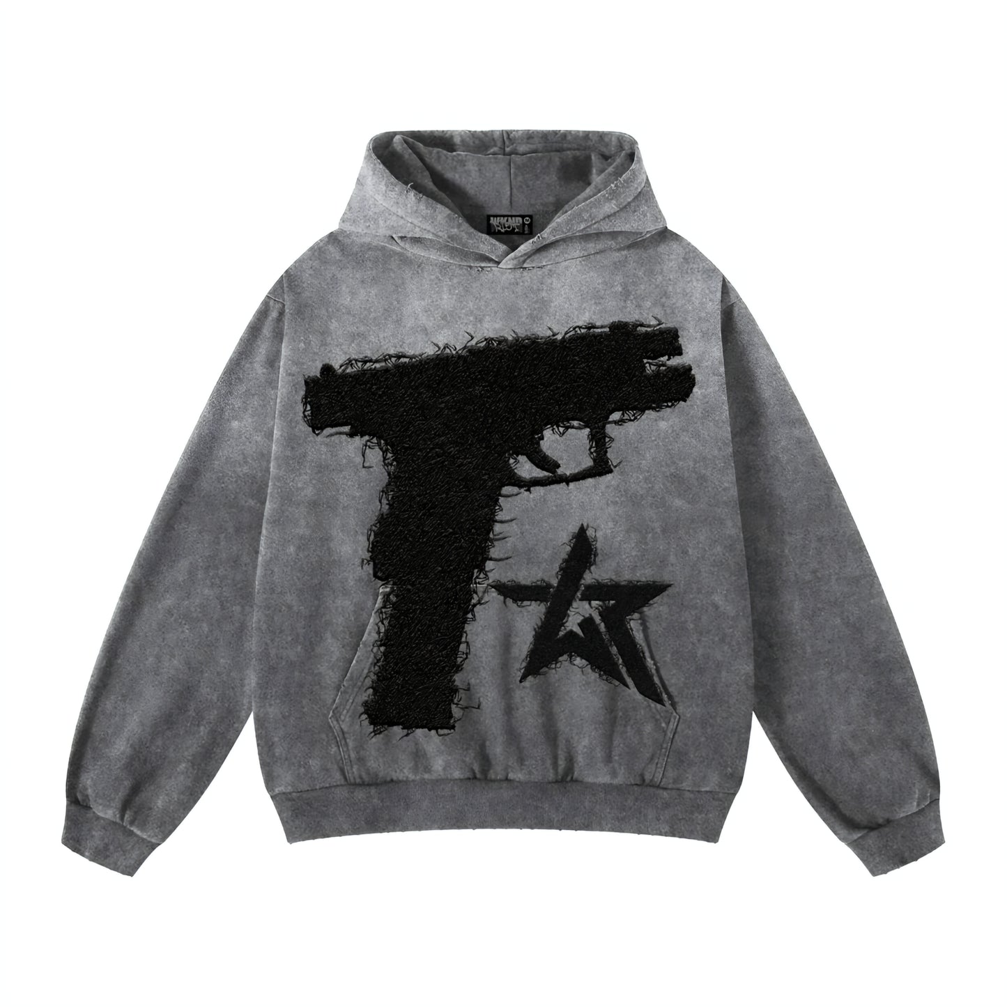 Wknd Riot Glock Patch Distressed Hoodie