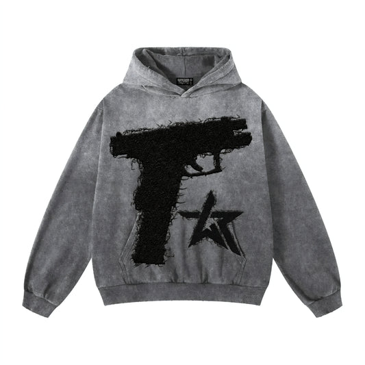 Wknd Riot Glock Patch Distressed Hoodie