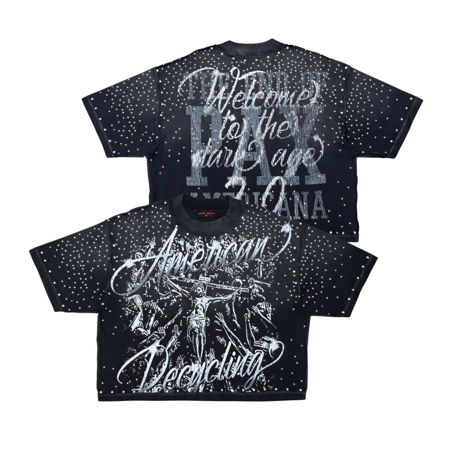 Rare Peace Protect Me Rhinestone Inside Out T-shirt