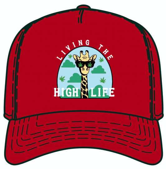High Life 🦒  Snapback Hat (Red)