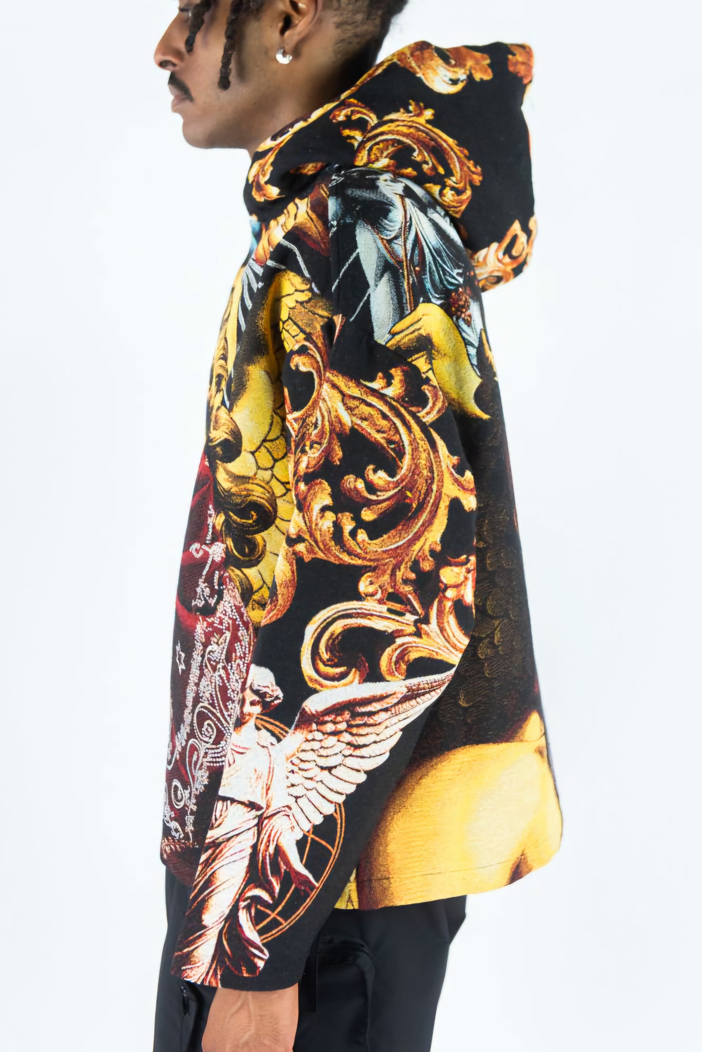 Rebel Minds Heavyweight Rhinestone Tapestry Saint Hoodie