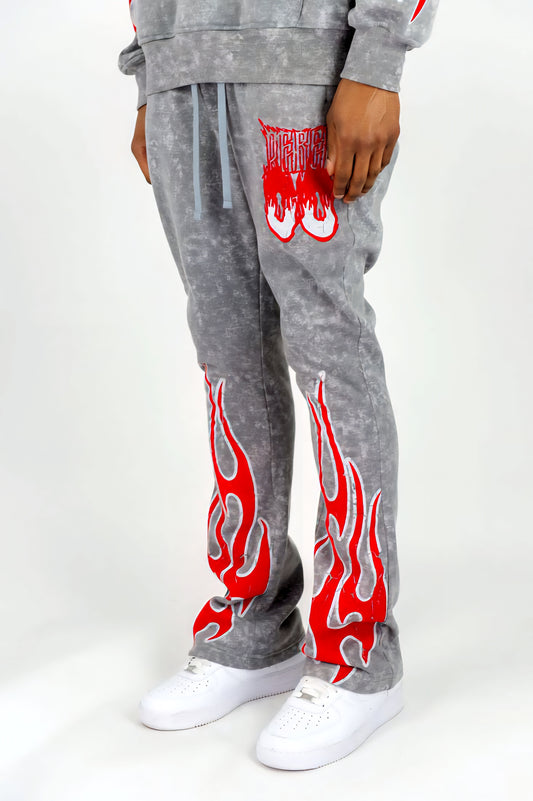 Rebel Minds Burnout Stacked Sweatpants