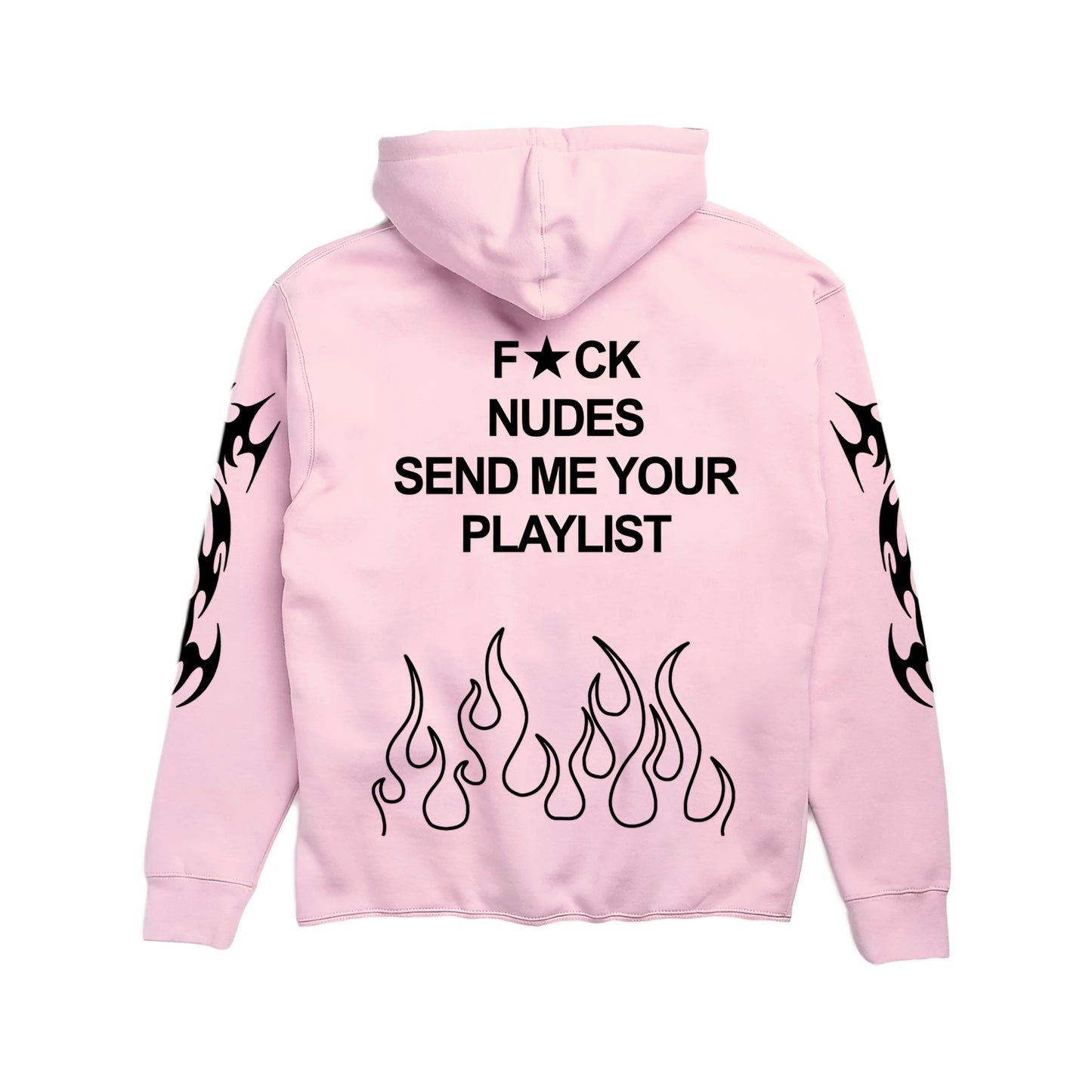 Lonely Hearts Club Send Me Your Playlist Heavyweight Cropped Hoodie (Light Pink)