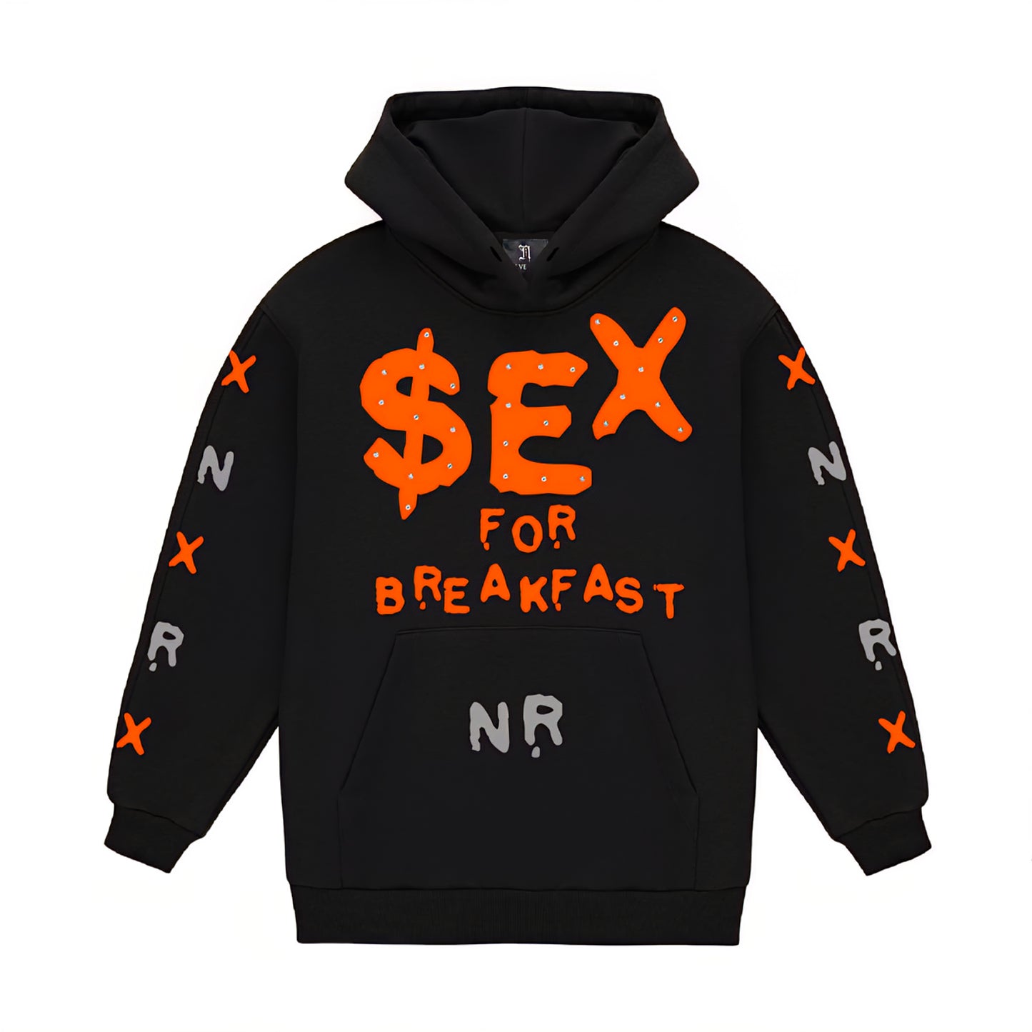 November Reine Rhinestone Sex For Breakfast Luxury 17oz French Terry Hoodie