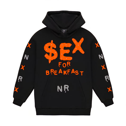 November Reine Rhinestone Sex For Breakfast Luxury 17oz French Terry Hoodie