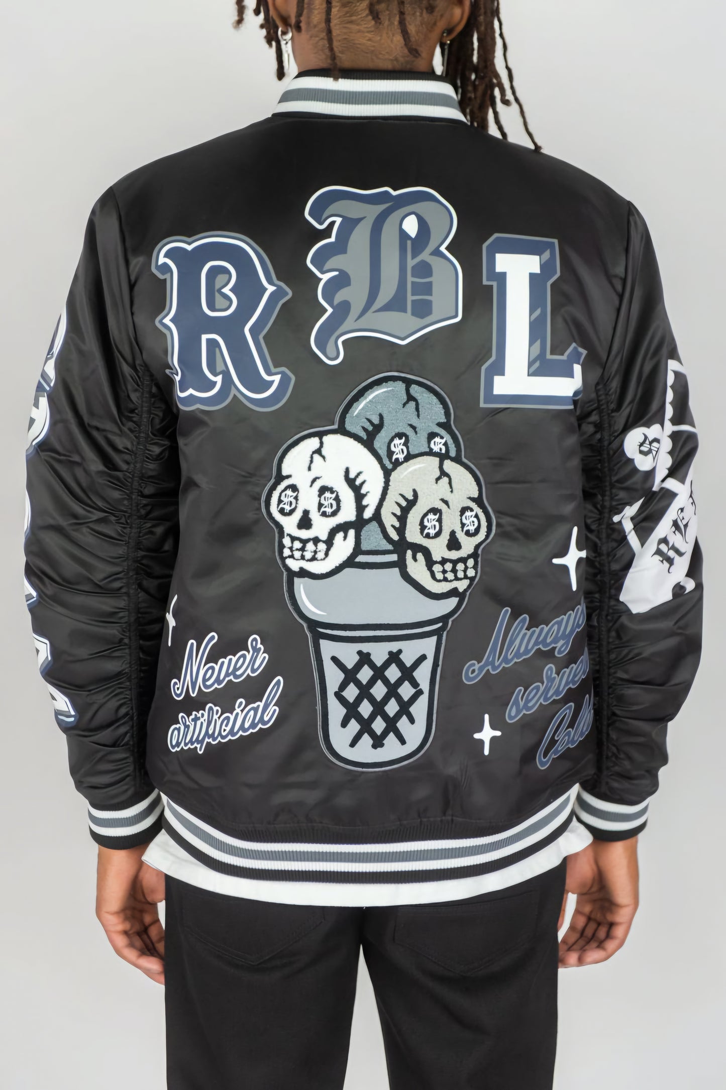 Rebel Minds Rich Flavors Varsity Jacket