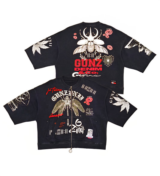 Gunzini Dragon Fly Full Zip  Tshirt Cropped T-shirt