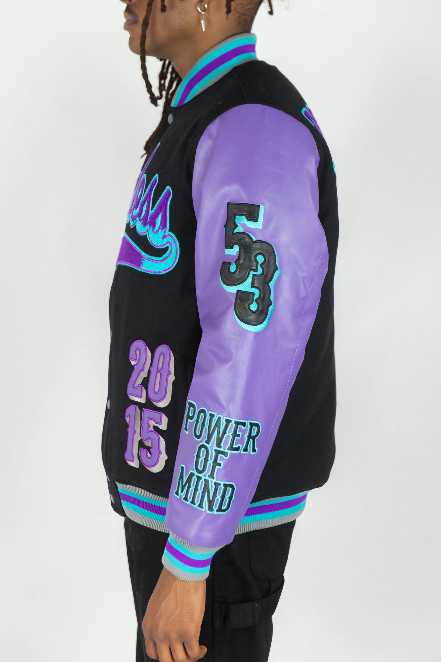 Rebel Minds Fearless Letterman Jacket (Purple)