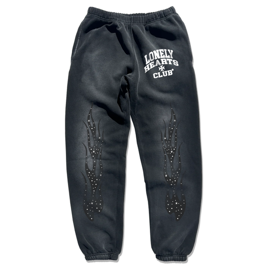 Lonely Hearts Club Black Diamond Premium Rhinestone Sweatpants