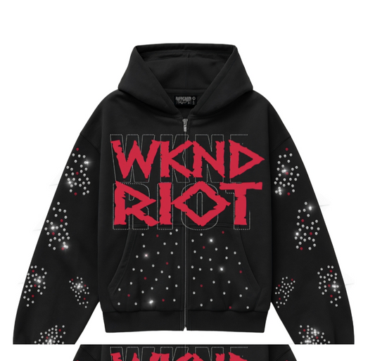 Wknd Riot 10AK Rhinestone Hoodie