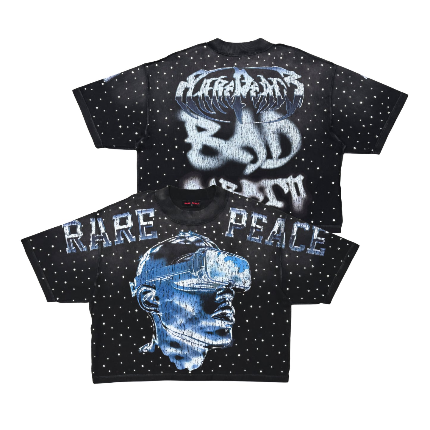 Rare Peace See The Future Rhinestone Inside Out T-shirt