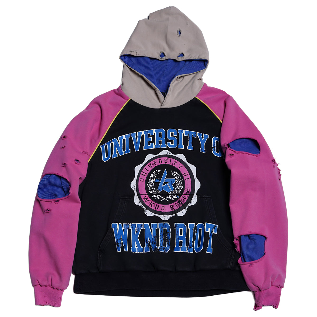 Wknd Riot University Hoodie  Wash Pink