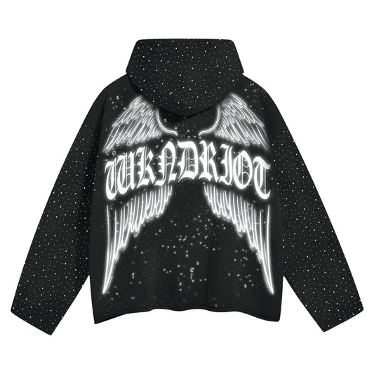 Wknd Riot Airbrush Rhinestone Hoodie