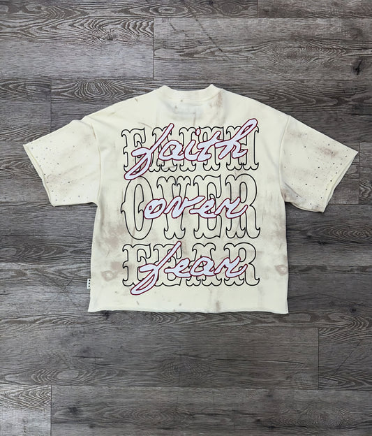 BKYS Faith Over Fear Rhinestone Cropped T-shirt