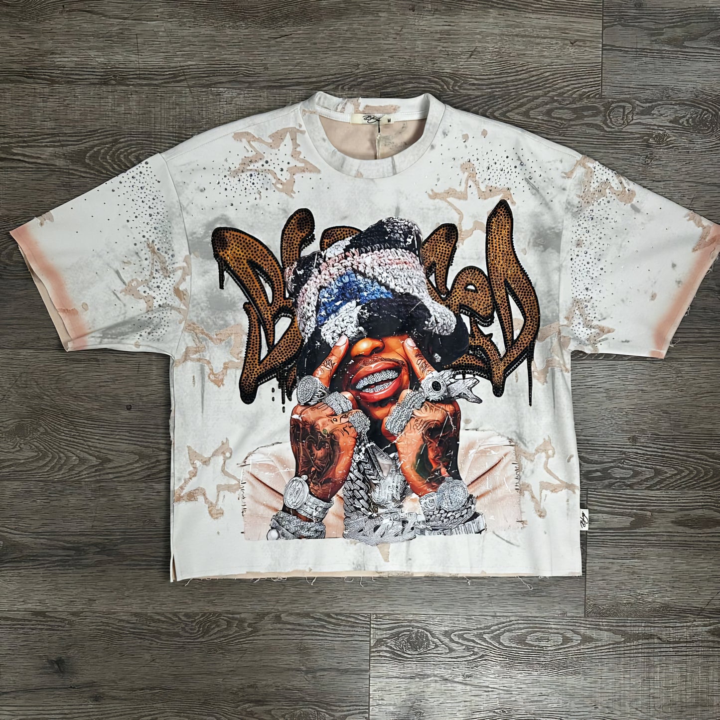 BKYS It Comes In Waves Rhinestone Cropped T-shirt
