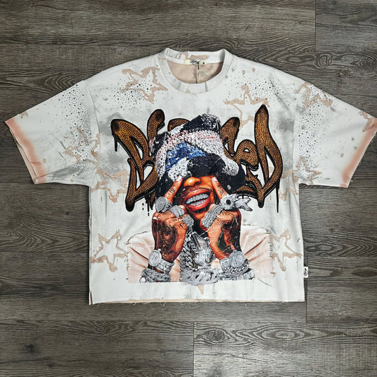 BKYS It Comes In Waves Rhinestone Cropped T-shirt