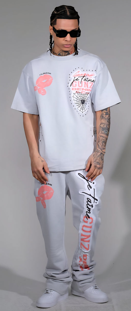 Gunzinii Web Of Love T-shirt & Matching Stacked Sweatpants