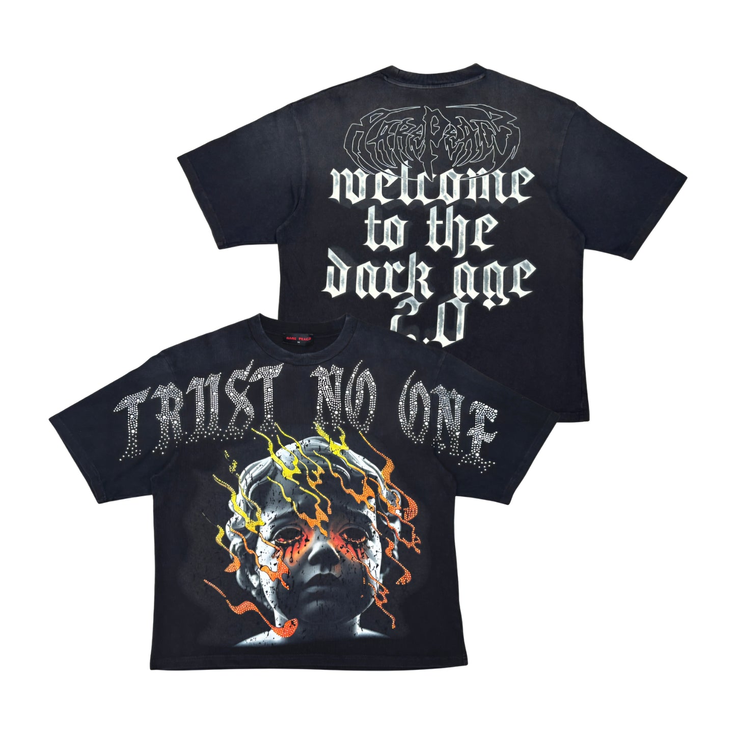 Rare Peace Trust No One Rhinestone T-shirt