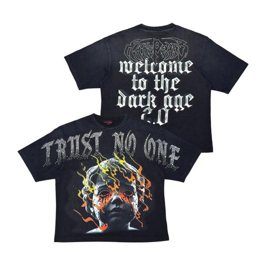 Rare Peace Trust No One Rhinestone T-shirt