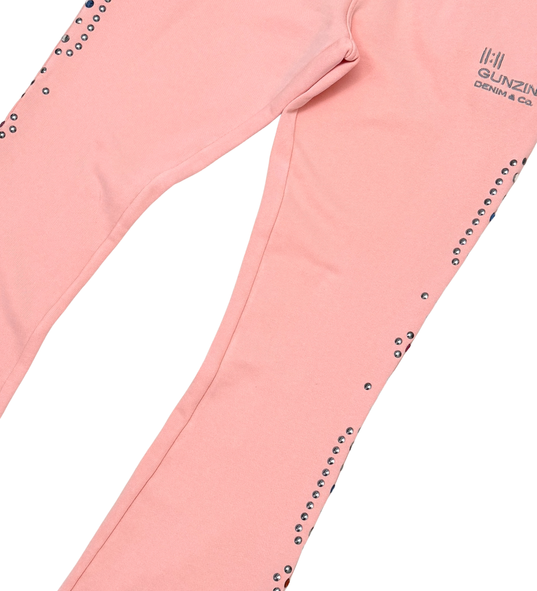 Gunzinii Studded Stacked Sweatpants (Pink)