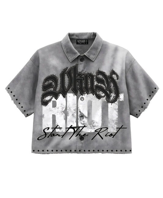Wknd Riot Start The Riot Button Up T-shirt