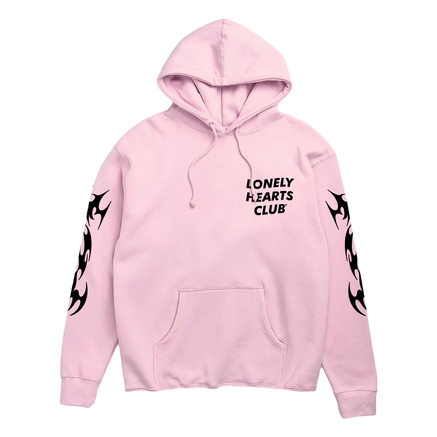 Lonely Hearts Club Send Me Your Playlist Heavyweight Cropped Hoodie (Light Pink)