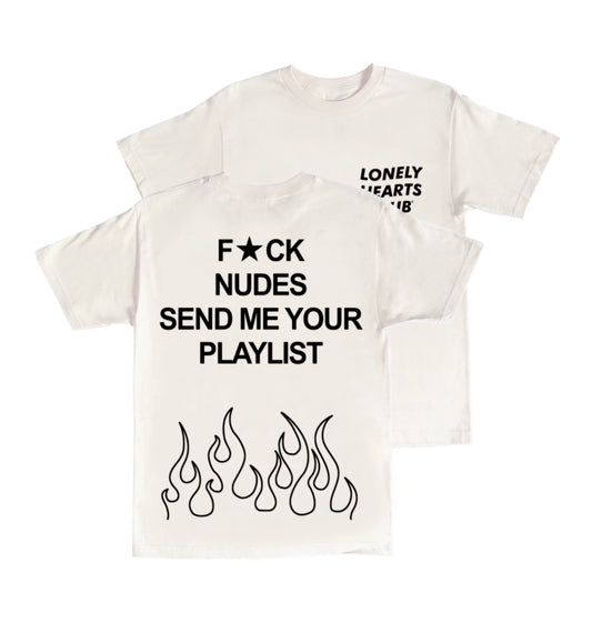 Lonely Hearts Club Send Me Your Playlist T-shirt (Bone)