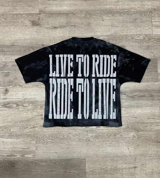 BKYS Live To Ride Rhinestone Cropped T-shirt (Black)