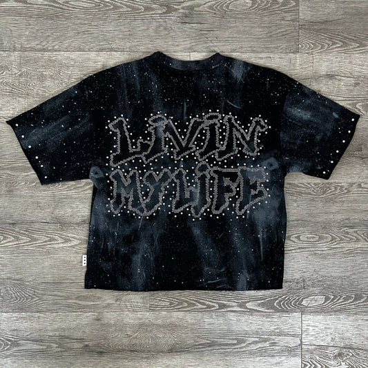 BKYS Livin My Life Rhinestone Cropped T-shirt