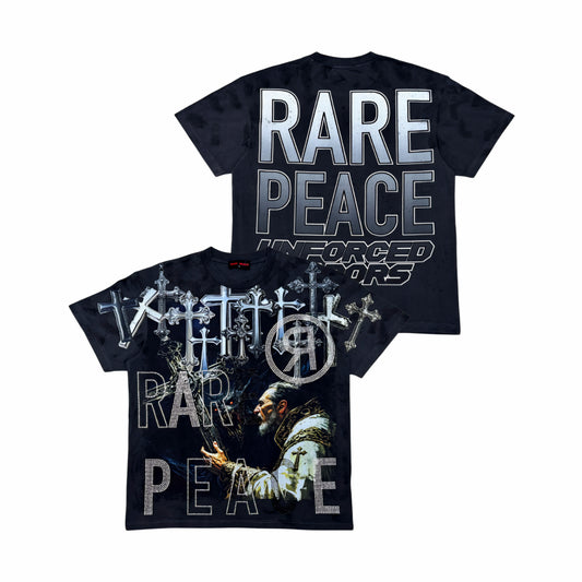Rare Peace Chrome Saint Rhinestone T-shirt
