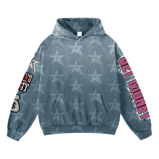 Wknd Riot Trsut No One Patches & Rhinestone Hoodie