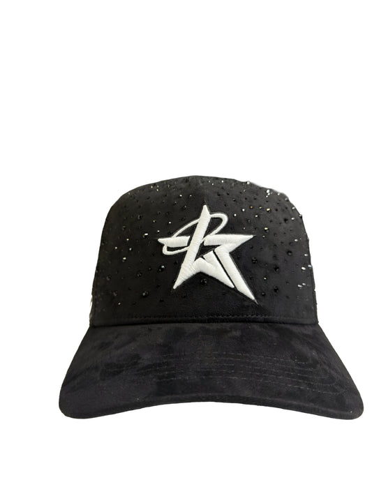 Wknd Riot Sex Black Rhinestone Suede Hat