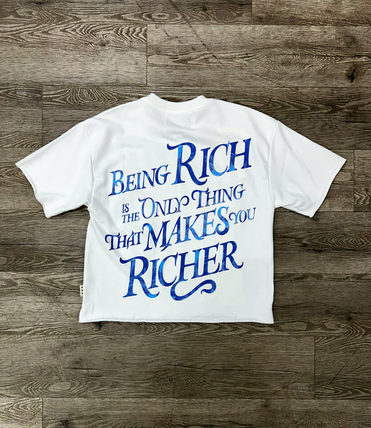 BKYS Richer Rhinestone Cropped T-shirt (White)