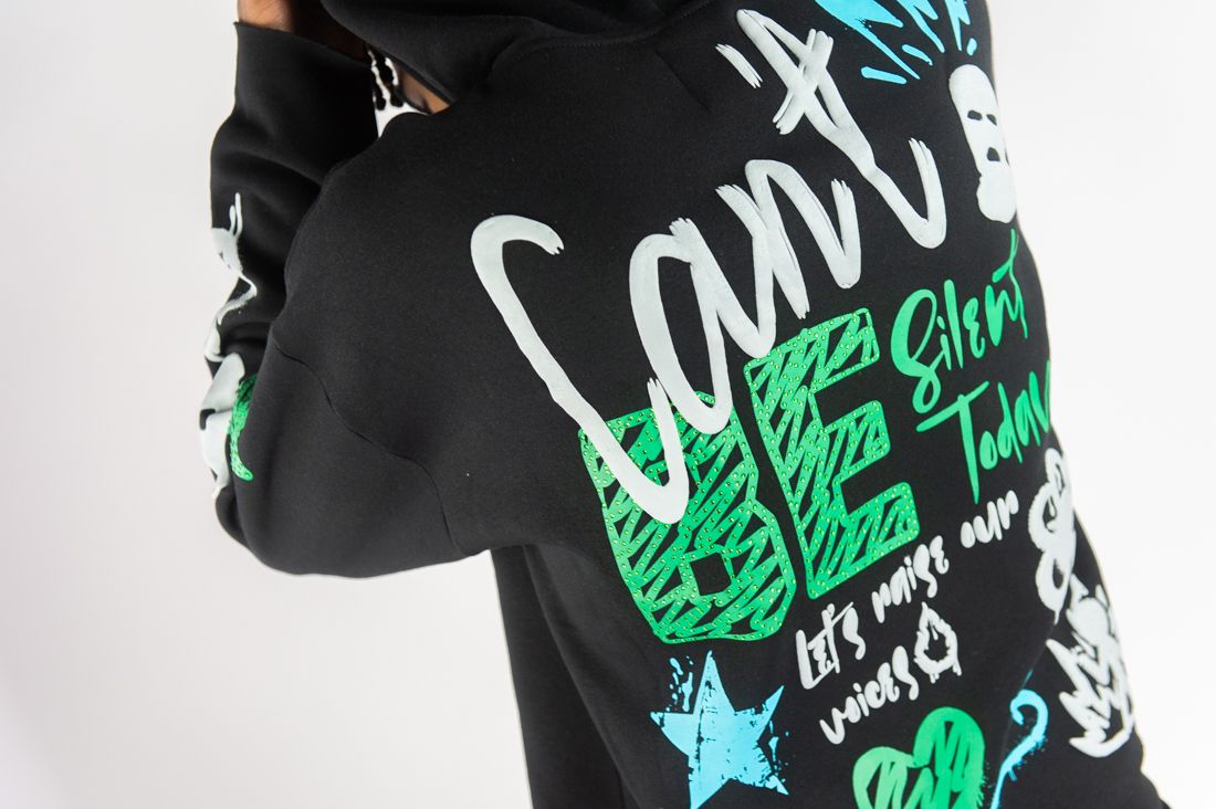 Rebel Minds Can't Be Rhinestone Hoodie