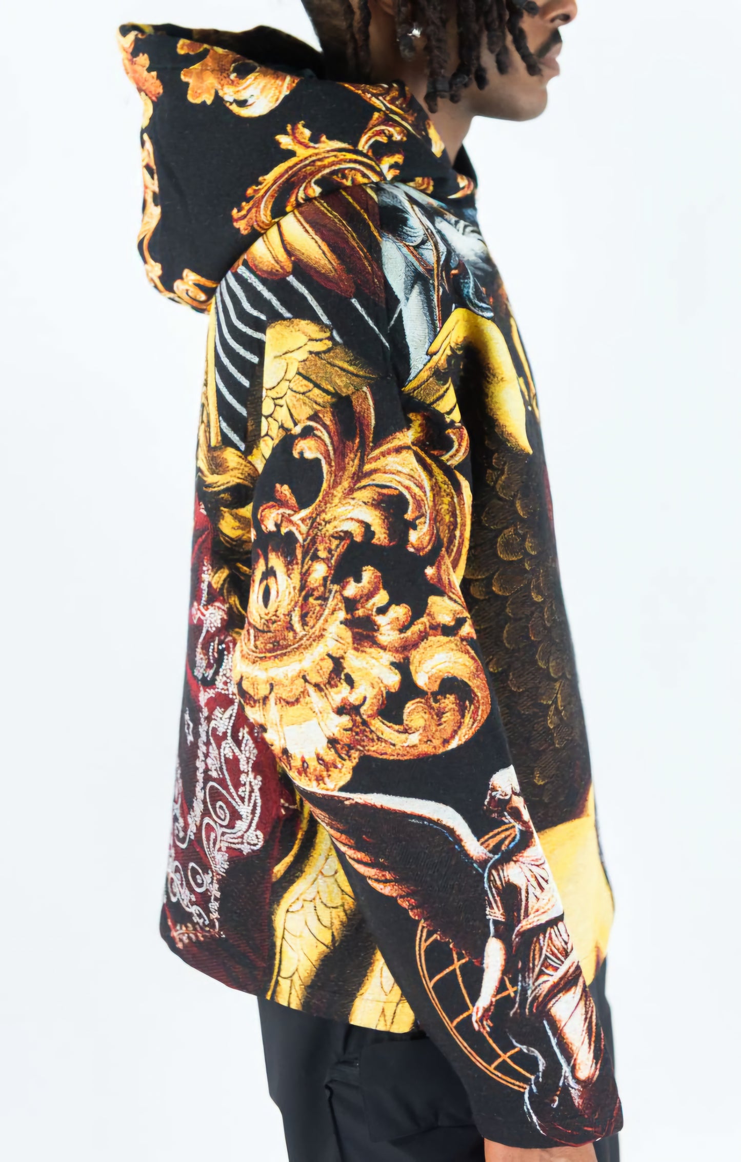 Rebel Minds Heavyweight Rhinestone Tapestry Saint Hoodie