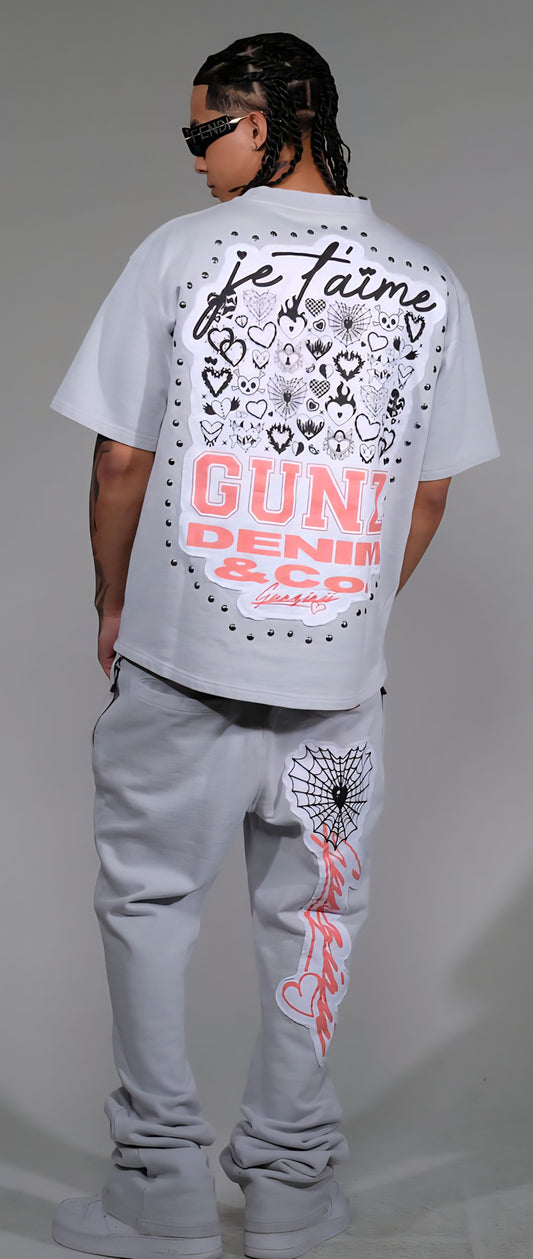 Gunzinii Web Of Love T-shirt & Matching Stacked Sweatpants