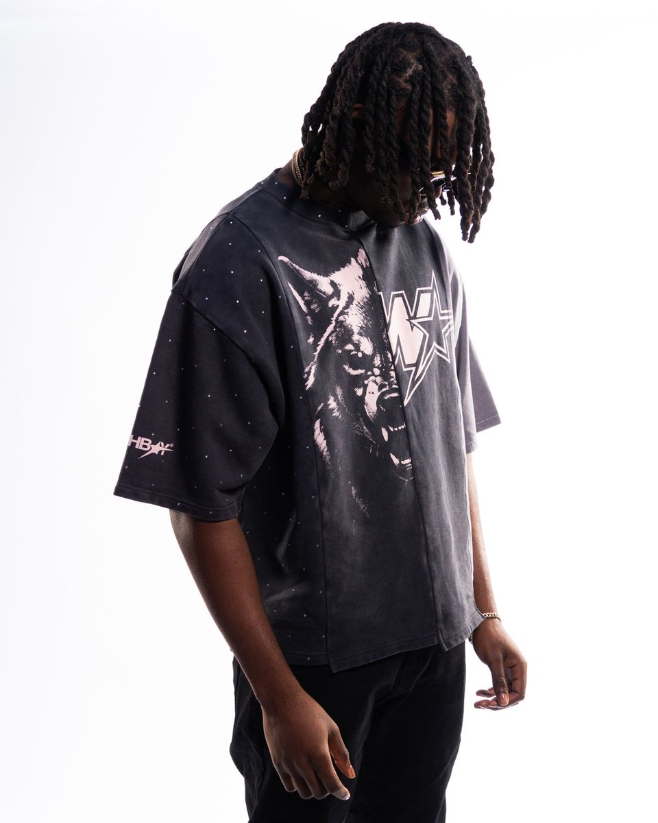 Wrathboy Lone Wolf Rhinestone  T-shirt