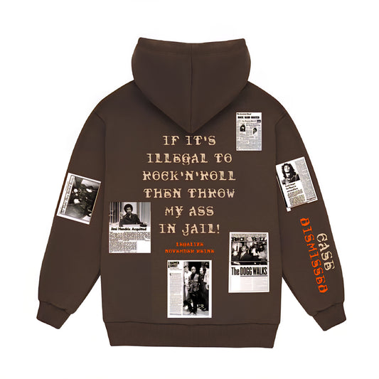 November Reine Rhinestone Not Guilty On Fire Luxury 17oz French Terry Hoodie