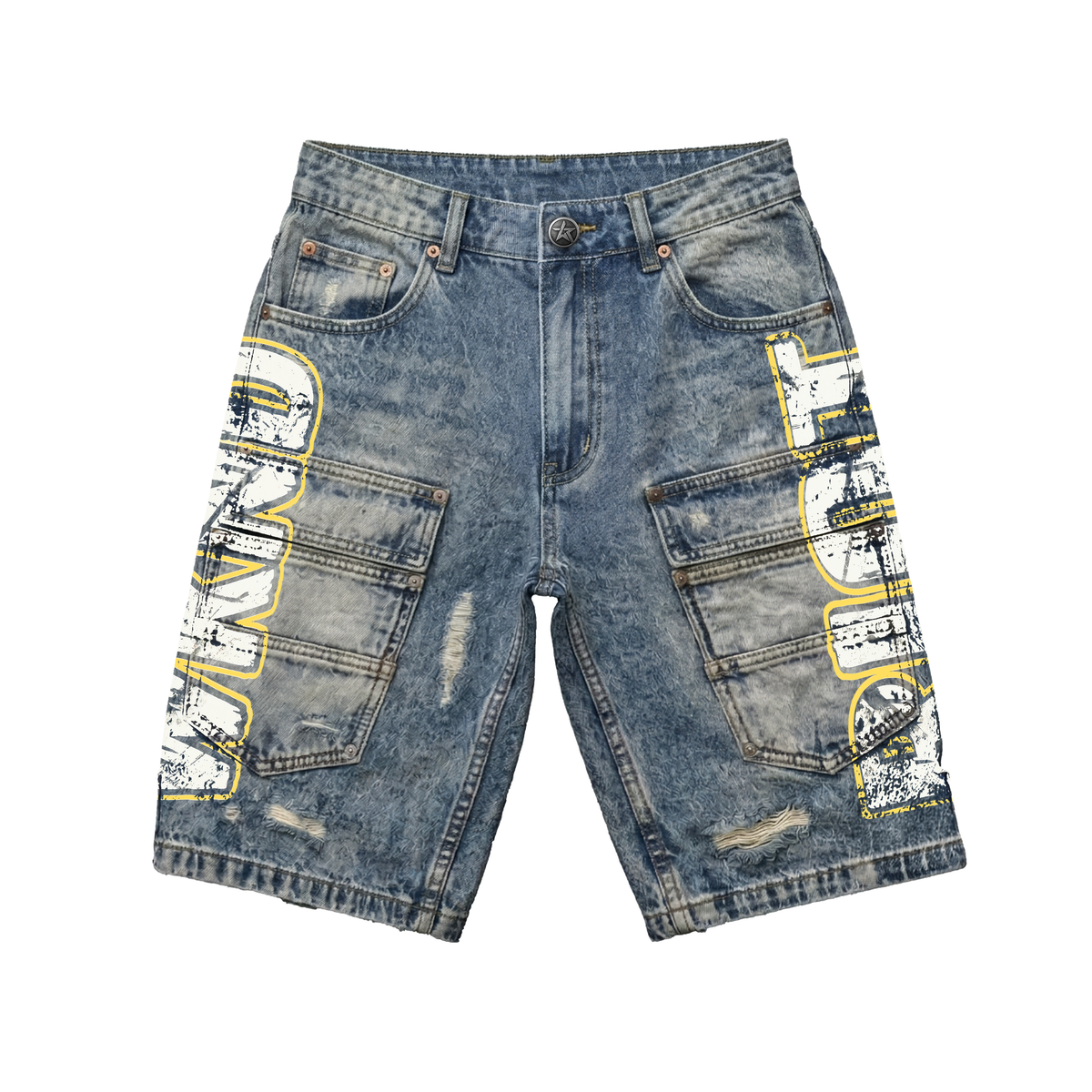 Wknd Riot Chaos Festival Denim Shorts