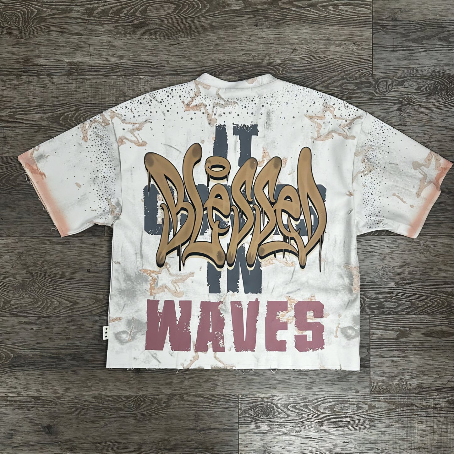 BKYS It Comes In Waves Rhinestone Cropped T-shirt