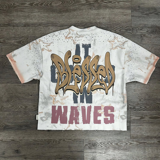 BKYS It Comes In Waves Rhinestone Cropped T-shirt