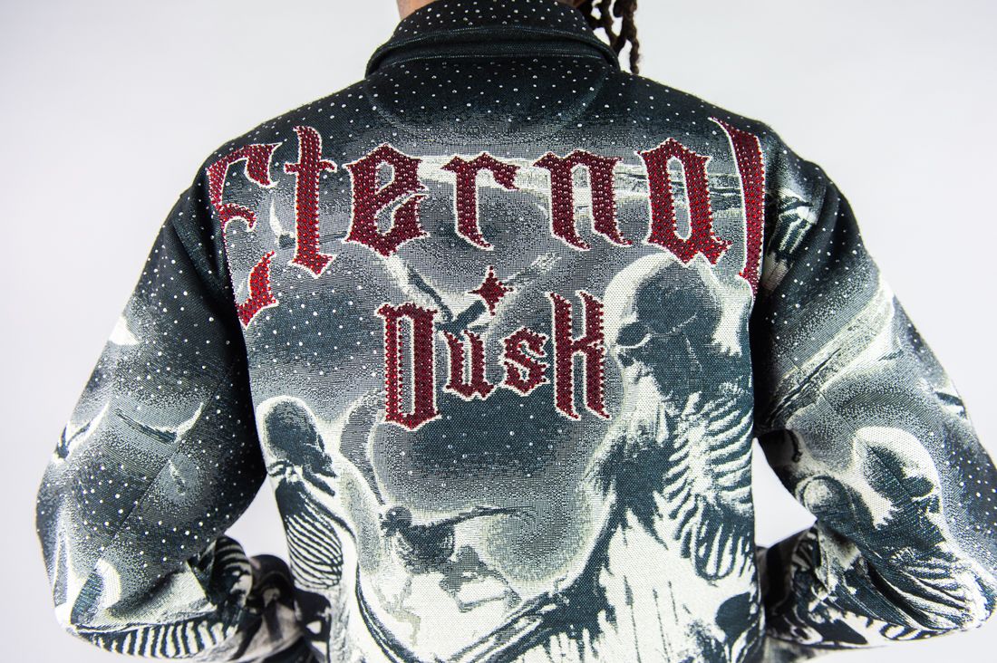 Rebel Minds Heavyweight Rhinestone Tapestry Eternal Dusk Jacket