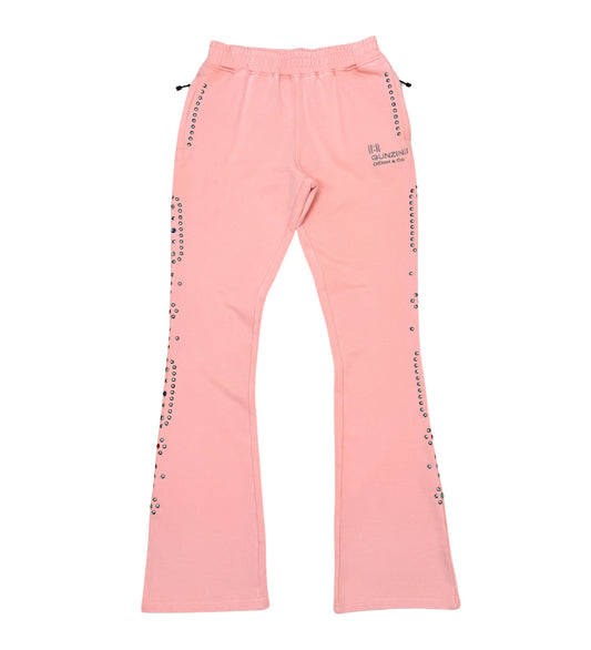 Gunzinii Studded Stacked Sweatpants (Pink)