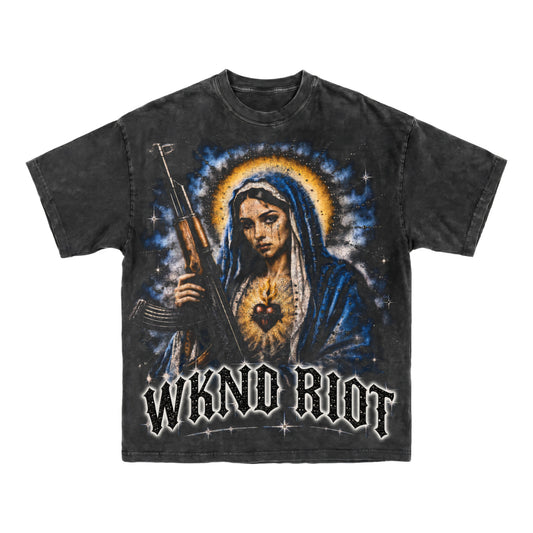 Wknd Riot Ak-47 Black Rhinestones Luxury T-shirt