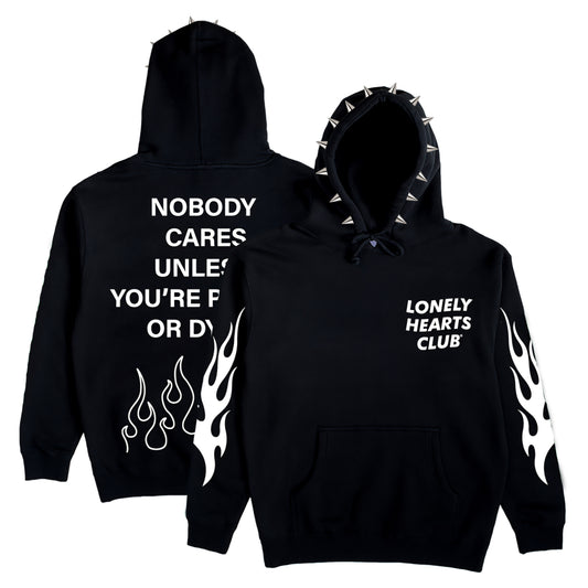 Lonely Hearts Club Nobody Cares Spiked Hoodie