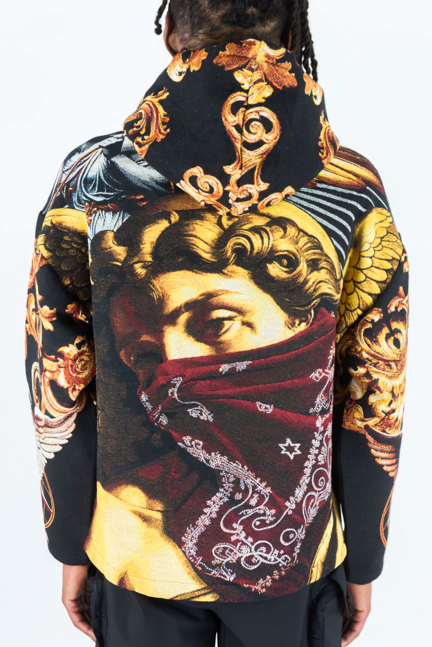 Rebel Minds Heavyweight Rhinestone Tapestry Saint Hoodie