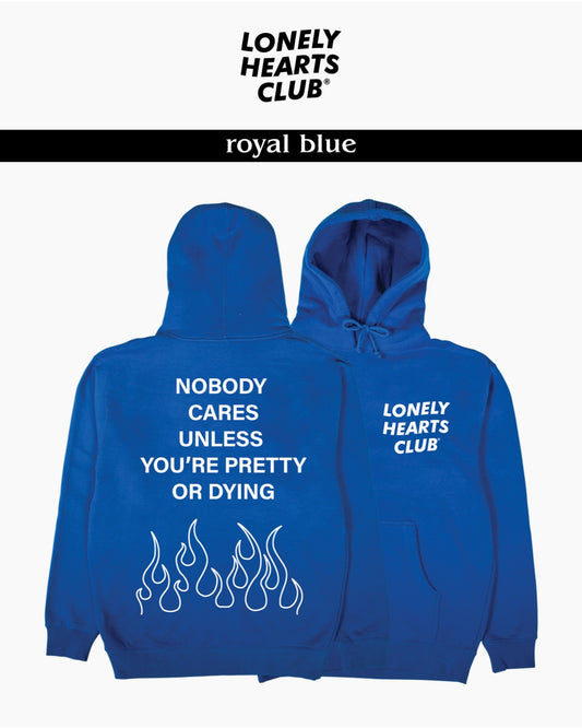 Lonely Hearts Club Nobody Cares Hoodie (Royal)